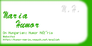 maria humor business card